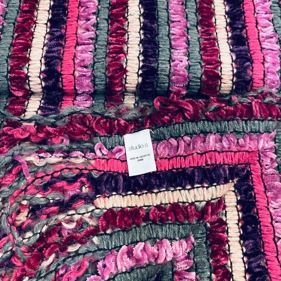 NWOT Long Pink and Purple Acrylic Velour Ribbon Scarf - Picture 11 of 11